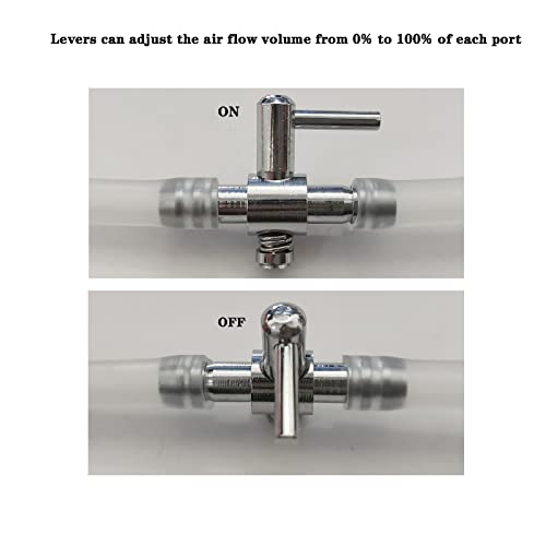 Image of AQUANEAT Aquarium Control Valve, Metal Stainless Steel Gang Valve, Air Flow Distributor Splitter for Air Pump