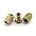 LQ Industrial 30pcs 15mm Furniture Screw-in Nut Carbon Steel Color Zinc Plated Bolt Fastener Connector Hex Socket Drive Threaded Insert Nuts For Wood Furniture Assortment 1/4-20