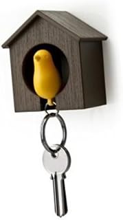 ORFOFE Yellow Keychain Key Ring Birdhouse Key Holder Bird House The Bird Sparrow