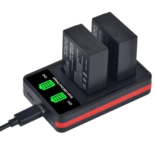 Pickle Power DMW-BLC12 DMW-BLC12PP Battery 2 Pack and Charger for Panasonic Lumix G7 G85 DMC-FZ1000,DC-FZ1000 II, DMC-FZ300, DMC-GH2, DMC-G5, DMC-G6, DMC-GX8, DMC-FZ200, DMC-FZ2500 Cameras