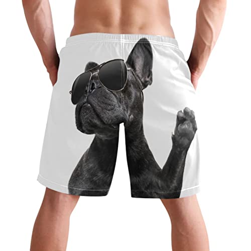 visesunny Cool Trendy Posing French Bulldog Summer Men's Swim Trunks Quick Dry Bathing Suits Beach Holiday Party Swim Shorts3