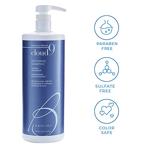 Brocato Cloud 9 Restoring Shampoo, 32 Fl Oz | Miracle Repair, Moisturizing, Hydrate, & Revitalizing Shampoo | For Weak, Dull, Dry, & Damaged Hair | Restore Resilience, Health & Shine #TOP2