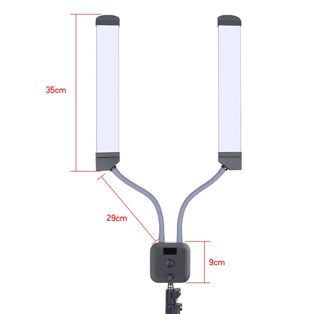 Juego de luces LED regulables para fotografía, iluminación de estudio con trípode y bolsa de transporte para maquillaje, pestañas, cejas, tatuajes, extensión de pestañas, lámpara de luz diurna |
