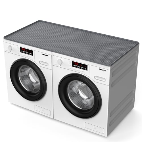 54' x 27.5' Washer and Dryer Covers for the Top，Waterproof and non-slip Washing Machine Cover，Applies to Kitchen、laundry room organization，Washer Dryer Countertop. (Gray)