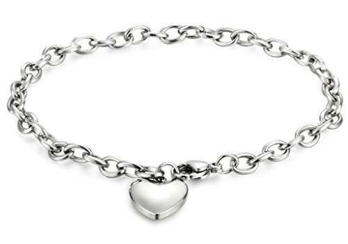 Jstyle Jewelry Women's Heart Charm Bracelets Stainless Steel Link Bracelet Birthday Gifts for Women Jewelry3