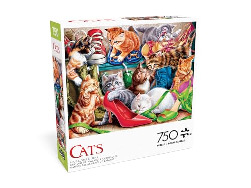 Buffalo Games - Shoe Closet Kittens - Rompecabezas de 750 piezas para adultos | Hecho en USA, Cartón reciclado, Incluye póster, Arte para enmarcar miniatura 3