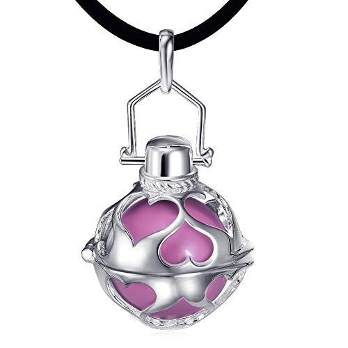 Pendentif Bijou de Grossesse BolaCoeurs Rose Plaqué Argent et Cordon. Fermoir sans...
