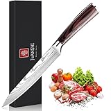 JUANSHI Cuchillo profesional para carne, hoja de 20,0 cm, cuchillo de chef fabricado en acero inoxidable con alto contenido de carbono, cuchillo de cocina afilado para técnicas de corte precisas