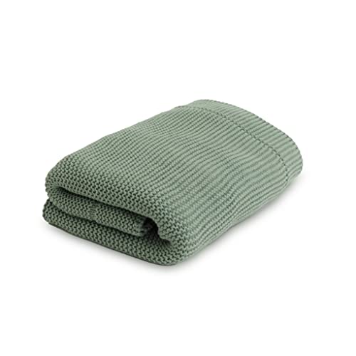 Image of Natemia 100% Organic Cotton Knitted Baby Receiving Blanket for Newborn, Infant & Toddler - Ultra Soft 30 inch x 40 inch Crib, Stroller & Nap Time Cover for Boys and Girls - Baby Cotton Blanket
