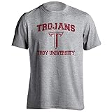 Troy Trojans NCAA Retro Distressed Vintage Short Sleeve T-Shirt (Troy Athletic Heather, 3XL)