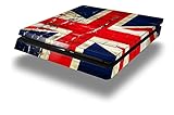 Vinyl Decal Skin Wrap compatible with Sony PlayStation 4 Slim Console Painted Faded and Cracked Union Jack British Flag (PS4 NOT INCLUDED)