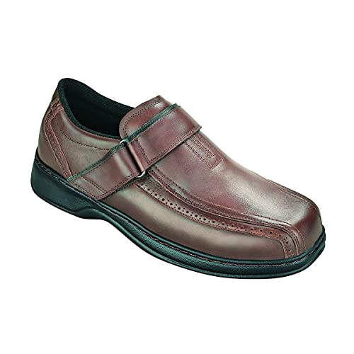 Orthofeet Men's Rodney Hook-and-Loop Shoes Brown