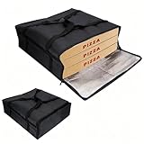 Pizza-Liefertasche, 20 x 20 x 8 isolierte Lebensmittelliefertasche für heißen / kalten Transport, professionelle Pizza-Wärmertasche mit thermischem Futter, schwere Liefertaschen für heiße Lebensmit