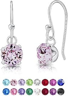 DTPsilver® Sterling silver - Swarovski Earrings - Drop Earrings for Women - Swarovski - Drop Earrings - Sterling silver Drop Earrings - Dangly earrings - Swarovski earring - Silver Earring Hooks