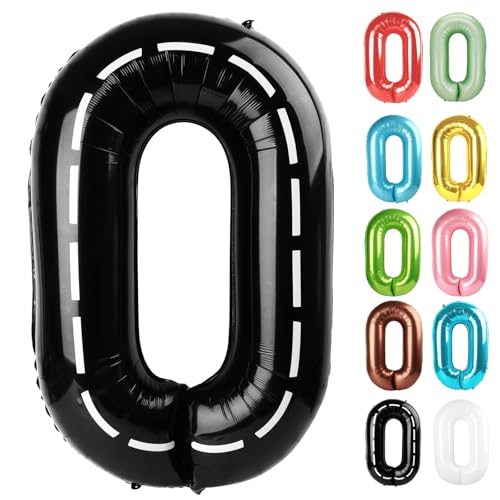Race Car Number 0 Balloon 40 Inch - 0th Balloon Number Birthday Decorations