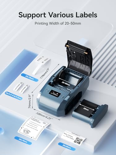 Image of NIIMBOT M2 Label Maker with Tape 2Inch Thermal Transfer Support Color Ribbon Printing Bluetooth Sticker Printer for Office Small Business School Home Cable Storage, Compatible with Phones & PC, Blue