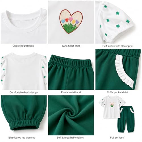 Image of Bold N Elegant Girls Floral Print Balloon Sleeve T-Shirt Top and Capri Shorts Summer Clothing Set for Infant Toddler Baby Girls