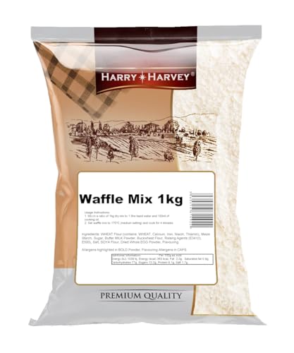 Harry Harvey Waffle Mix 1kg | Luxury Belgian-Style & Crispy Edges Fluffy Interior | Dessert Shop Taste in Every Waffle | Just Add Water & Oil - Big Value Bag