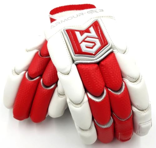 Image of Armour-GX3 (2.1) | Cricket Batting Gloves | Multi Color (White-Red, Medium, Right Hand)