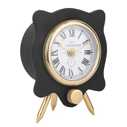 Image of Decor de Maison Brings Handcrafted Pixel Pulse Table Clock for KidsRoom, Living Room, Bedroom, Study Table | Classic Non-Ticking Tabletop Battery Operated Analog Desk Clock (Black)