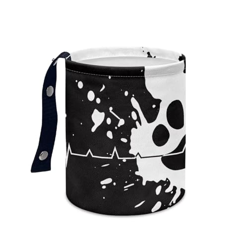 Image of Dog Paw Black Tie Dye Car Trash Can Collapsible Portable Car Garbage Bin for Car Front Seat, Back Seat, Floor, Headrest Rubbish Bin Universal Fit