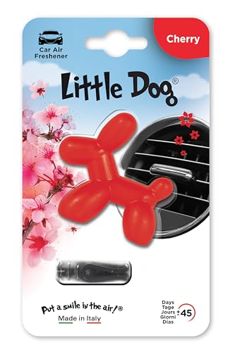 Little Joe Little Dog Perfumador de Gel Aroma Cereza para Aireador de Coche. Larga duración, hasta 45 días. Aroma Irresistible y Divertido para Todos los Públicos.