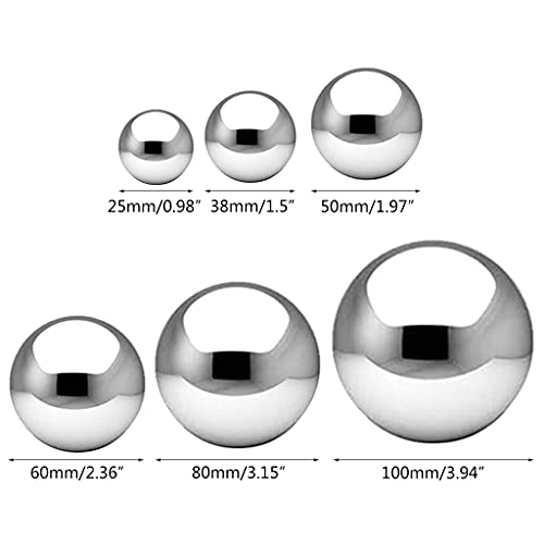 Bolas de acero inoxidable reflectantes para estanques de jardin con pack de 5 unidades huecas 4