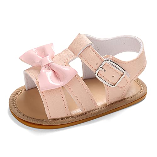 MK MATT KEELY Baby Girls Boys Premium Rubber Sole Summer Sandals Infant Soft Shoe Anti Slip Outdoor Beach Flats Toddler First Walking Shoes,G-Pink 3-6 months