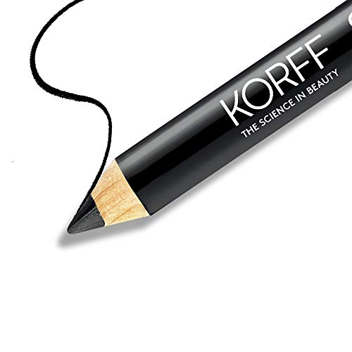Korff Eye Care Soft Make Up Pencil with Shades for Infinite Shades Medium Coverage, Defined and Intense Look, 01 Black - Image 2