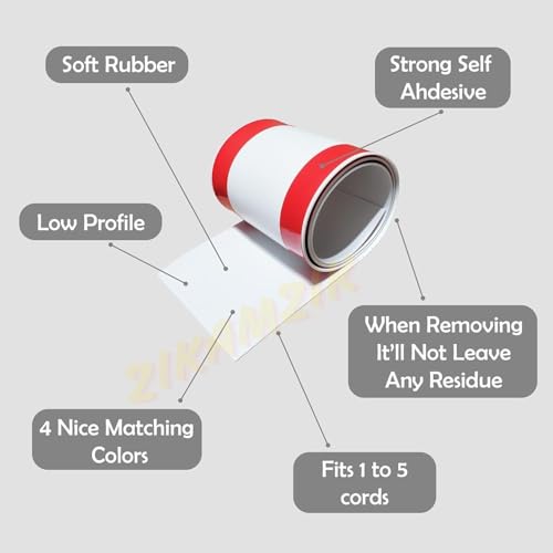 Image of Floor Cord Cover PVC Cable Protector for Wires on Floor, Cord Hider for Wall, Extension Cables, Wire Cover for Cable Management (1 Meter)