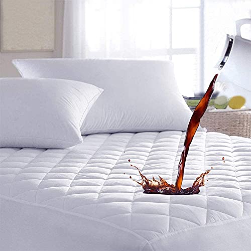Protège-matelas matelassé imperméable très absorbant de qualité hôtelière respirant hypoallergénique ultra doux anti-acariens pour lit double king size super king size (simple) Cover