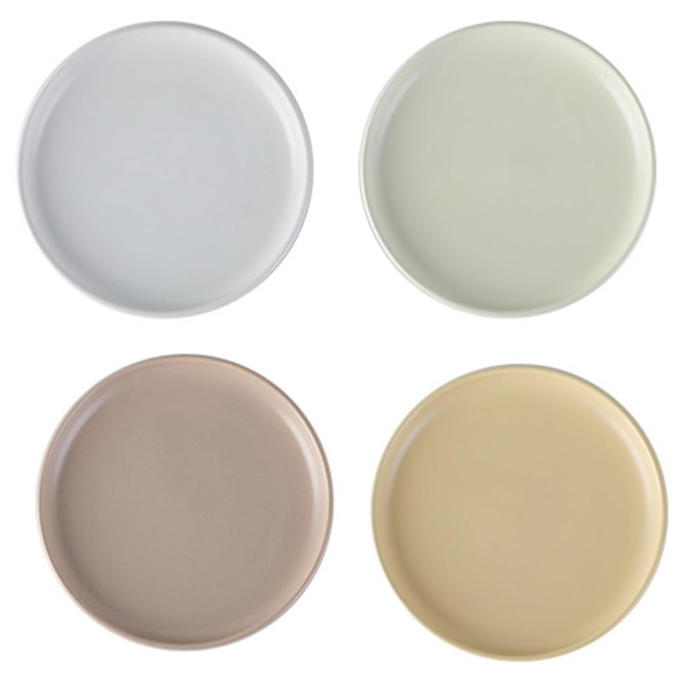 Vjsujehgy Basic Glazed Ceramic Dinner Set- Nordic Style, 10-Inch 4-Piece, Microwaves and Dishwasher Safe