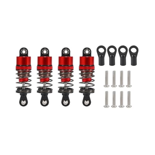 AMK 4pcs RC Shocks Oil Leakproof 1/10 RC Shocks 52mm-120mm for 1/10 RC Buggy Truggy On Road Touring Drift Cars Monster Trucks Upgrade Parts (1/10 RC Shocks 52mm Red)