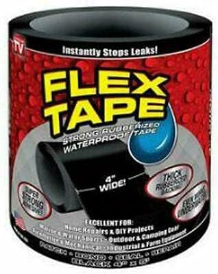 HuiHai 2Pcs/Set 4"x5' Black Silicone Flex Tape Rubberized Waterproof Tape Strong Rescue Seal Repair Silicone Tape