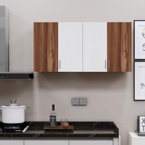 Image of SPECIALITY PANELS 4 Door Modular Wall Mounted Kitchen Cabinet with Adjustable Shelf Space Saving Storage Unit Durable Engineered Wood Cupboard for Kitchen Living Room Utility Organizer Furniture