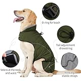 HEYWEAN Mantel Hund Wasserdicht Hundemantel Warm Winter Hundejacke Fleece Hunde Pullover Wintermantel mit D-Ring Reflektierend Hundemantel mit Klettverschluss Winterjacke Kleine Mittlere Grosse Hunde