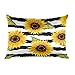975 Copri Cuscini 40X60Cm Striscia di Fiori di Girasole Federe semplicità Federa Decorativi Cuscino Copricuscini per Ufficio, Soggiorno, Sedia
