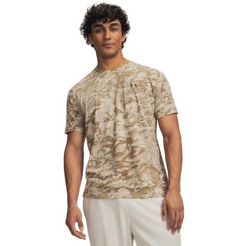Image of Under Armour Men's ABC Camo Short-Sleeve T-Shirt | Super soft cotton /polyester mix. With camo pattern, crew neck and logo on the left chest.