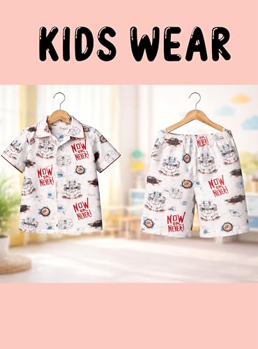 Image of 3BROS Baby Boys & Baby Girls Pure Cotton Clothing Set Casual Half Sleeves Shirt with Shorts Set For Boys & Girls