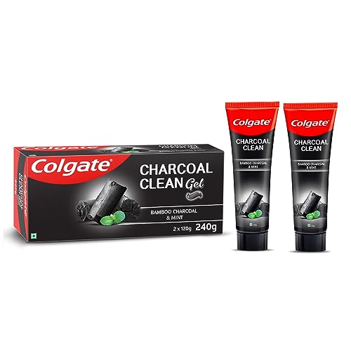 Image of Colgate Keep Deep Clean Toothbrush - Soft (1 Handle + 2 Brush Heads) (Glacial Silver) & Colgate Charcoal Clean 240g (120g x 2, Pack of 2) Black Gel Toothpaste