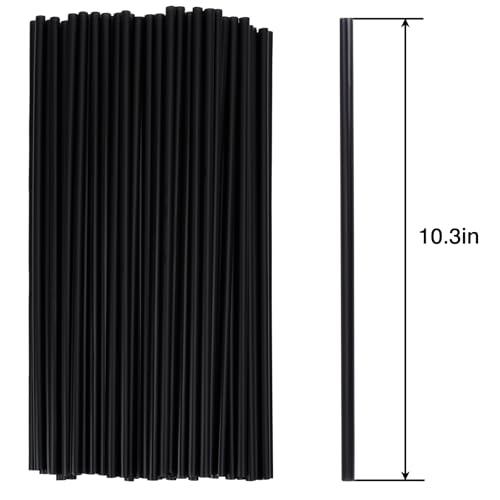 Image of Tomnk 500pcs Straws Disposable, 10.3 Inches Plastic Straws, Plastic Drinking Straws for Tumblers and Ice Coffee