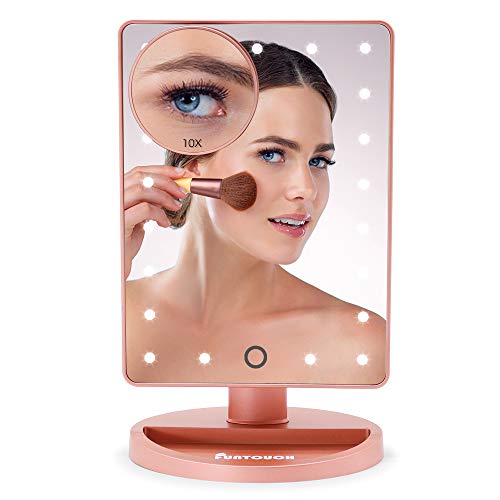 Vanity Lighted Makeup Mirror with 21 Led Lights Dual Power Supply, Cosmetic Desk
