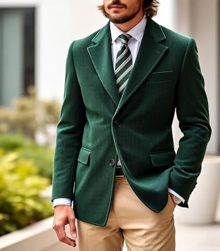 Wangyue Brown Corduroy Blazer for Men Regular Fit British Blazers and Sports Jackets Suit Long Sleeve Wedding Coats2