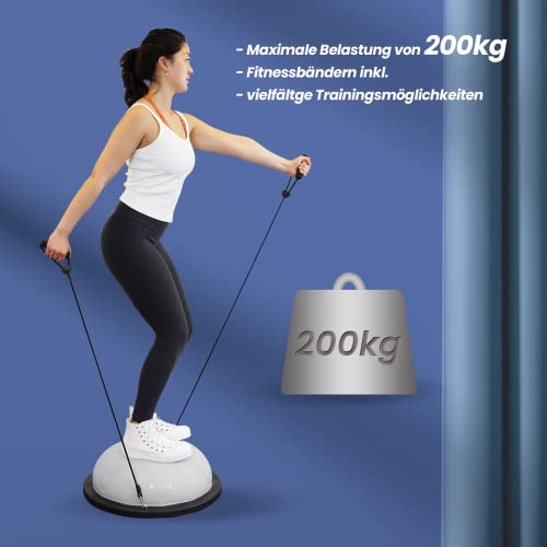 DH FitLife Balance Ball, Balance Board Halbkugel bis 200 kg, Ø 60 × 22 cm