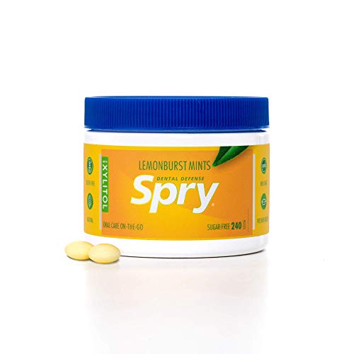 Spry Xylitol Lemon Burst Mints Sugar Free Candy - Breath Mints That Promote Oral Health, Dry Mouth Mints That Increase Saliva Production, Stop Bad Breath, 240 Count (Pack Of 1) #TOP1
