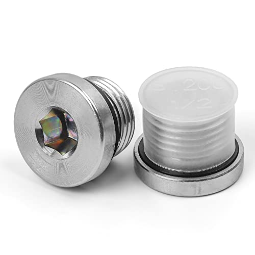 Bouchon Obturateur, SRJQXH 2 Pièces 1/2" en Acier Carbone Bouchon Robinet, Adapté à L'étanchéité des Tuyaux Cover