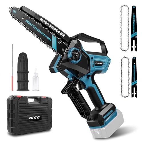 ZUYIYI Mini Chainsaw Cordless 8 Inch & 10 Inch for Makita 18V Battery (NOT Included) Brushless Electric Chain Saw with Auto Oiler Power Handheld Chainsaw for Garden Tree Branch Wood Cutting