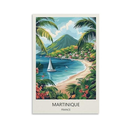 Impression sur toile Martinique France pour grand salon familial