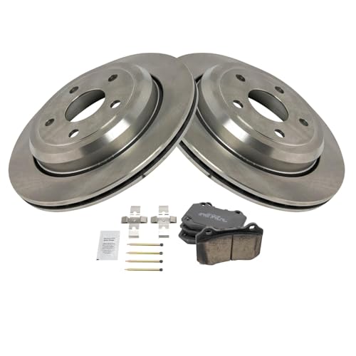Image of TRQ Rear Brake Pad and Rotor Set Ceramic Vented Rotors Compatible with 2012-2019 Jeep Grand Cherokee 2021-2022 Dodge Durango