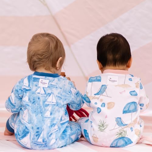 Image of Burt's Bees Baby unisex-baby Sleep & Play, Organic One-piece Romper-jumpsuit Pj, Zip Front Footed Pajama